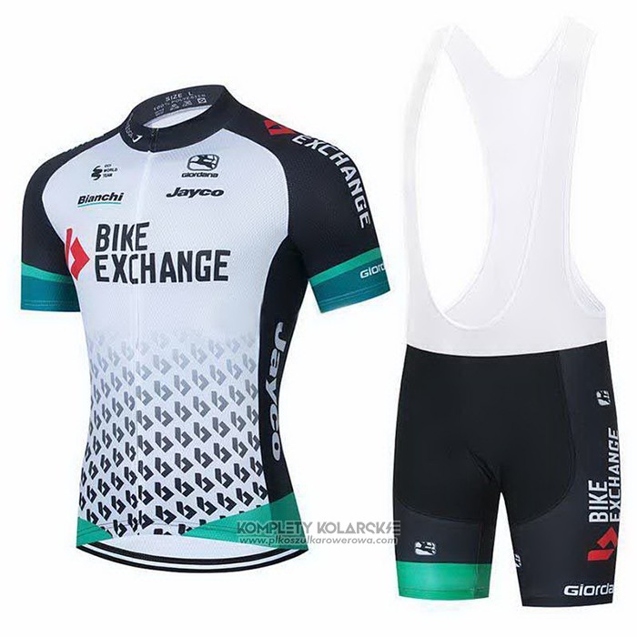 2021 Odziez Rowerowa Bike Exchange Bialy Krotkie Rekawy I Rowerowe Szelkach